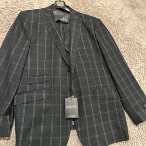 Men's Black Checkered Suit/ Lineage Signature Collection New!!